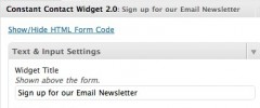 Constant Contact WordPress Widget screenshot 2