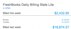 FreshBooks Daily Billing Stats Lite screenshot 1