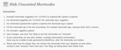 Hide Unwanted Shortcodes screenshot 1