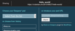 Share on Diaspora screenshot 2